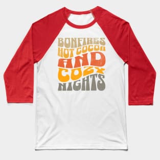 Bonfires Hot Cocoa and Cozy Nights Grunge Baseball T-Shirt